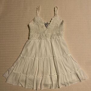 Charlotte Russe Ivory Crochet Dress